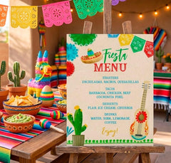 Cinco de Mayo Fiesta Editable Menu Sign Template, Instant Download