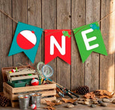 Fishing 1st Birthday Banner Party Printable Decorations, Instant Download