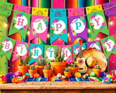 Fiesta Cinco de Mayo Birthday Party Banner Editable Template Decorations, Instant Download