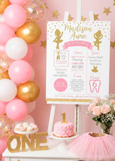 Ballerina Birthday Party Milestones Board Editable Template, Instant Download