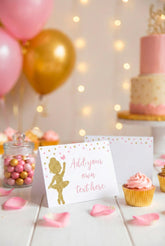 Ballerina Birthday Party Food Tents Editable Template, Instant Download