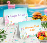 Pool Birthday Party Food Tents EDITABLE Template, Instant Download