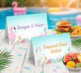 Pool Birthday Party Food Tents EDITABLE Template, Instant Download