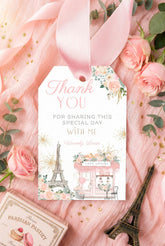 Paris Party Favor Tags Editable Template, Instant Download