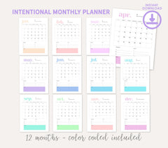 2026 Printable Planner, Monthly Weekly Planning, Minimal Aesthetic Planner PDF | Calendar, Reviews, Task Lists, Instant Download