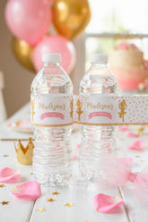 Ballerina Birthday Party Water Bottle Printable Labels Editable Template, Instant Download