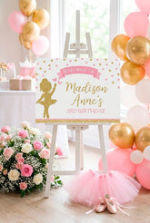 Ballerina Birthday Party Welcome Sign Editable Template, Instant Download