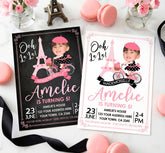 Paris Birthday Party Personalized Invitation with Photo, Digital or Printable Design