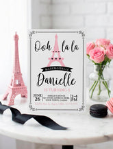 Paris Birthday Party Theme Invitation Template, Instant Download