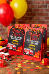 Firefighter Birthday Party Favor Tags Editable Template, INSTANT DOWNLOAD