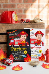 Firefighter Birthday Invitation personalized with Photo for any age, Digital or Printable Design