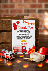 Firefighter Thank You Cards Editable Template, INSTANT DOWNLOAD