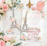 Paris 1st Birthday Invitation Editable Template, Tea Party Invite, Instant Download