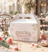Paris Party Favor Editable Gable Box Label Template, Instant Download