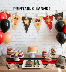 Spy Party Banner, Detective Birthday, Secret Agent Theme (Digital Download)