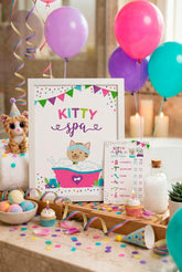 Kitty Spa Birthday Sign, Cat Spa Party Decoration, Printable Sign