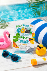Pool Party Invitation, Shark, Dinosaur, Summer Birthday (EDITABLE, Instant Download)
