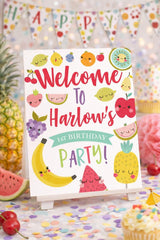 Tutti Frutti Welcome Sign, Editable Birthday Party Decor (Digital Download)