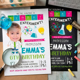 Science Birthday Invitation With Photo, Mad Scientist Party (Digital Custom Invitation)