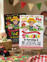 Farm Birthday Invitation with Photo, Barnyard Party, Personalized (Digital Design)