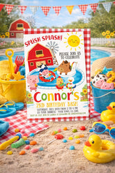Farm Invitation EDITABLE Template, Pool Party Invitation, INSTANT DOWNLOAD