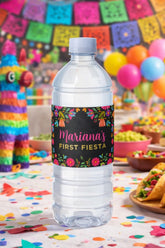 Fiesta Water Bottle Labels, Editable Cinco de Mayo Decorations (Digital Download)