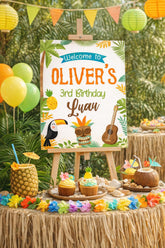 Luau Welcome Sign EDITABLE Template, Hawaiian Party, INSTANT DOWNLOAD