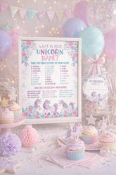 Unicorn Name Game Sign, Birthday Party Game (Instant Download)