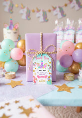 Unicorn Pool Party Favor Tags, EDITABLE template, INSTANT DOWNLOAD