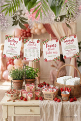 Strawberry Baby Shower Games, Girl Sprinkle Activities (Digital Download)
