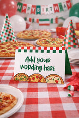 Pizza Food Tents Editable Labels Template, Instant Download