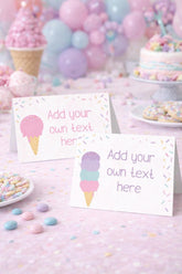 Ice Cream Sundae Bar Food Tent Cards Editable Instant Download