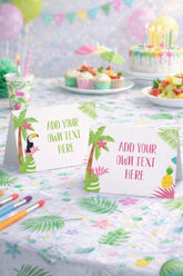 Luau Tropical Food Tent Cards, Editable Printable Buffet Labels (Digital Download)