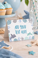 Shark Party Food Tent Cards, Ocean Birthday Buffet Labels (Digital Download)