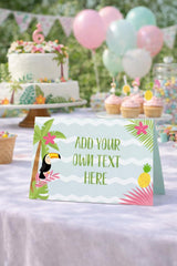 Tropical Ice Cream Party Food Labels, Editable Tent Cards (Digital Download)