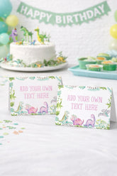 Dinosaur Party Food Tent Cards Printable Editable Template, Instant Download