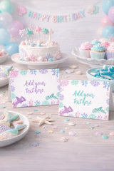 Shark Party Food Tent Cards Printable Editable Template, Instant Download
