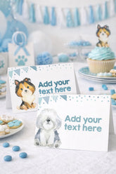 Puppy Food Cards, Dog Birthday Decorations, Pet Adoption Party Tents (Instant Download)
