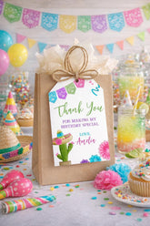 Fiesta Birthday Favor Tags Printable Cinco de Mayo Editable Template, Instant Download