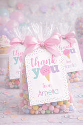 Ice Cream Favor Tags, Editable Birthday Party Tags (Instant Download)