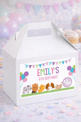 Editable Pet Adoption Party Gable Box Labels, Puppy Kitten Birthday Decorations (Digital Download)