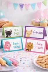 Puppy Food Labels, Pet Adoption Party, Puppy Birthday (Digital files)