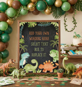 Editable Dinosaur Birthday Sign, Jurassic Party Decorations (Digital Download)