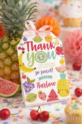 Tutti Frutti Favor Tags, Editable Pineapple Thank You (Instant Download)