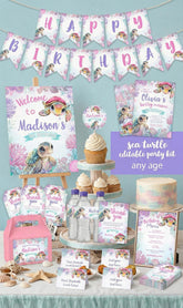 Sea Turtle Birthday Party Editable Bundle (Digital Download)