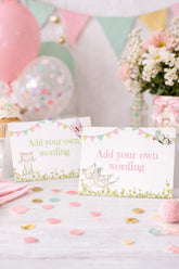Kitten Garden Food Tents, Editable Cat Birthday Table Signs (Digital Download)