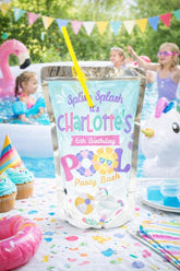 Editable Pool Party Drink Pouch Label, Summer Birthday Bash (Digital Download)