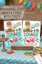 Fishing Birthday Invitation with Photo, Personalized O-Fish-ally One Invite (Digital Download)