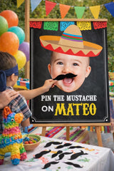 Pin The Mustache Printable Party Game, DIGITAL Personalized Design