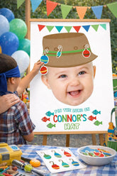 Personalized Fishing Birthday Game, Pin the Lure Party Activity (Digital Download)